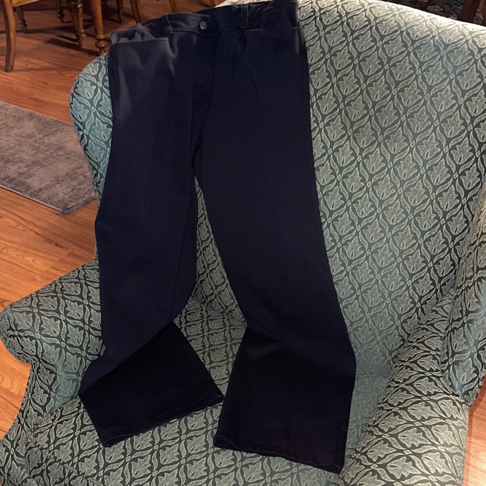 Eileen Fisher Black Stretch Button Pants